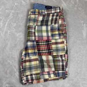 Polo Ralph Lauren Classic Fit Patchwork Madras Plaid Shorts Mens 38 Multicolor